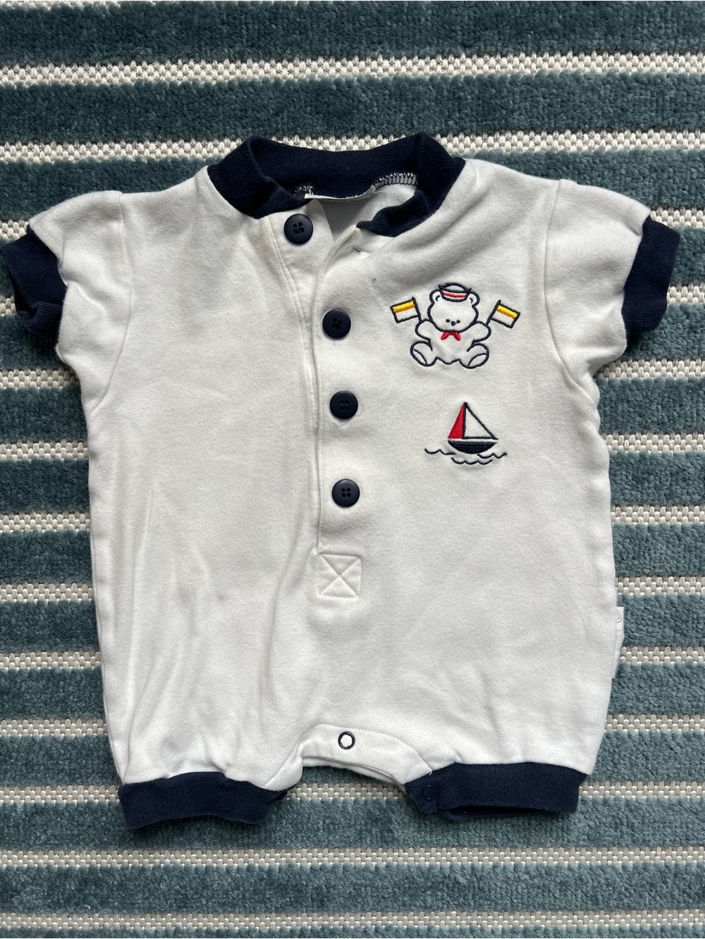 Vintage Vitamins Baby Sailor Romper 3-6M